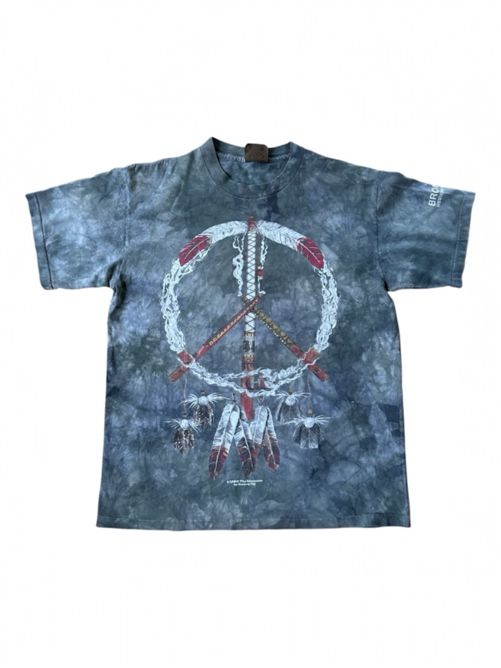 Vintage The Mountain 1996 Peace Sign Dream Catcher Graphic T Shirt Tie Dye Large